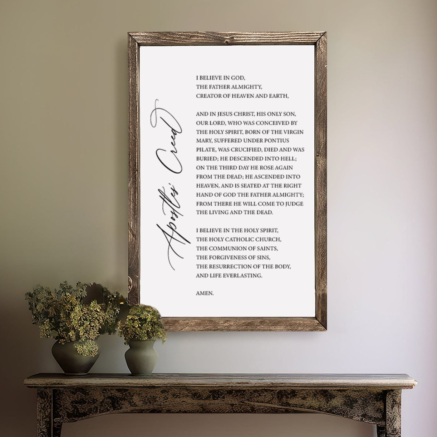 Apostles Creed Scripture Wall Art - Mulberry Market Designs