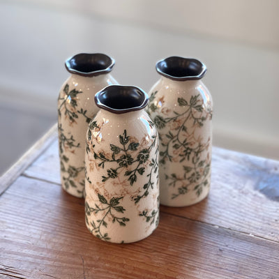 Handmade Green Vintage Crackled Ceramic Flower Vase