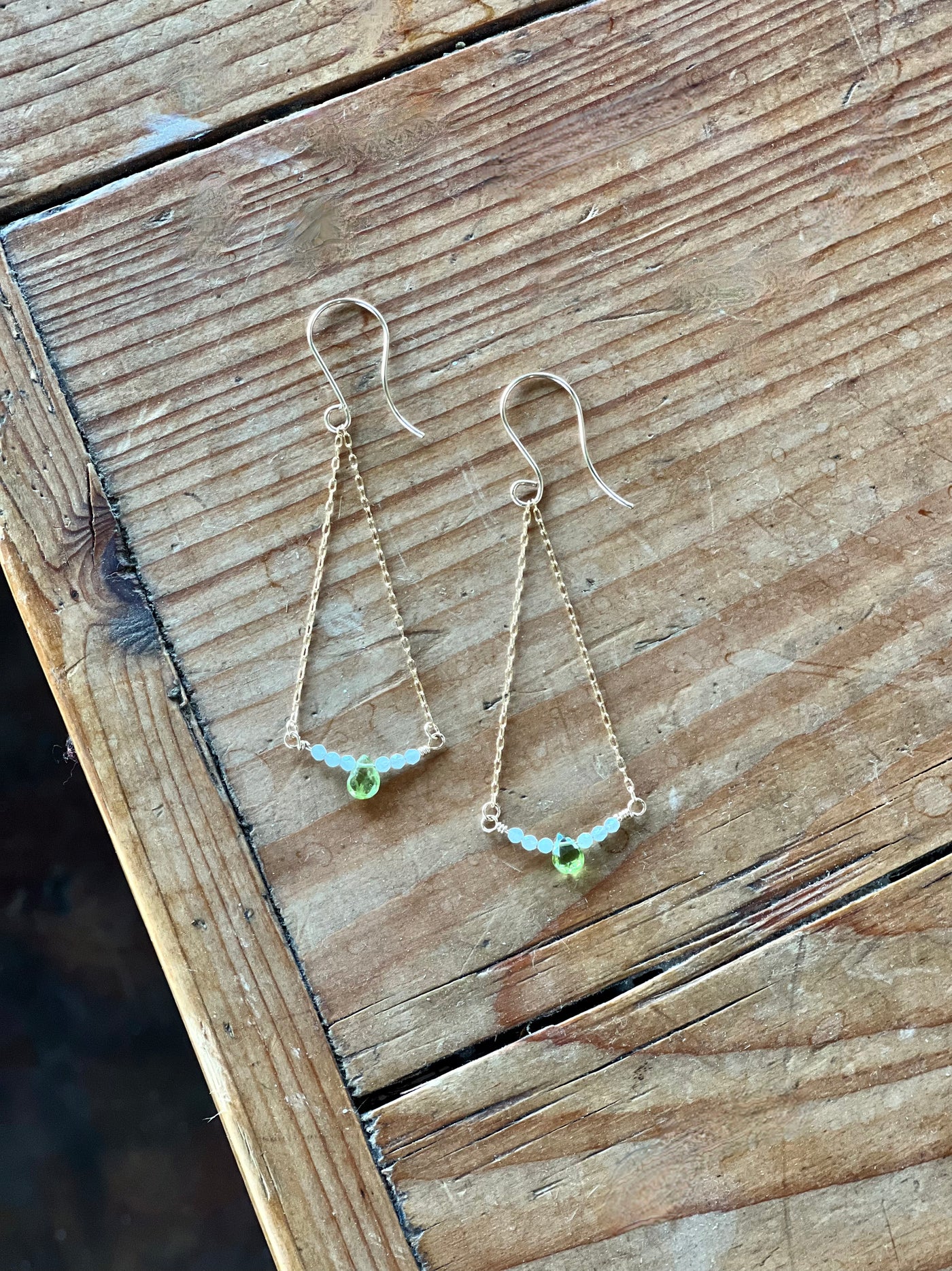 Pear Shaped QZ Gold Drop Earrings