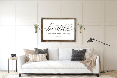 Be Still and Know | Bible Verse Sign - Mulberry Market Designs