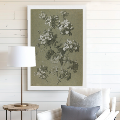 Blooms in Olive Modern Wall Art - Mulberry Market Designs