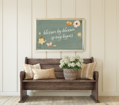 Spring Wall Art Blossom By Wood Framed Sign