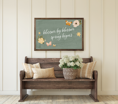 Spring Wall Art Blossom By Wood Framed Sign