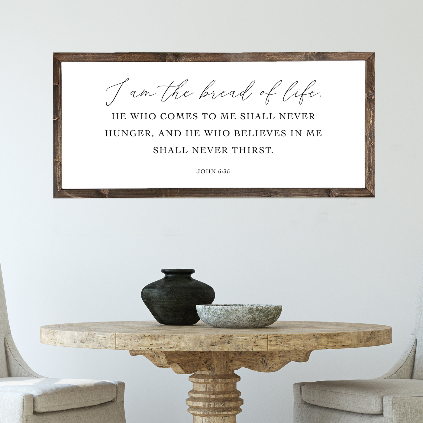 I Am The Bread Of Life Wood Framed Sign - Mulberry Market Designs