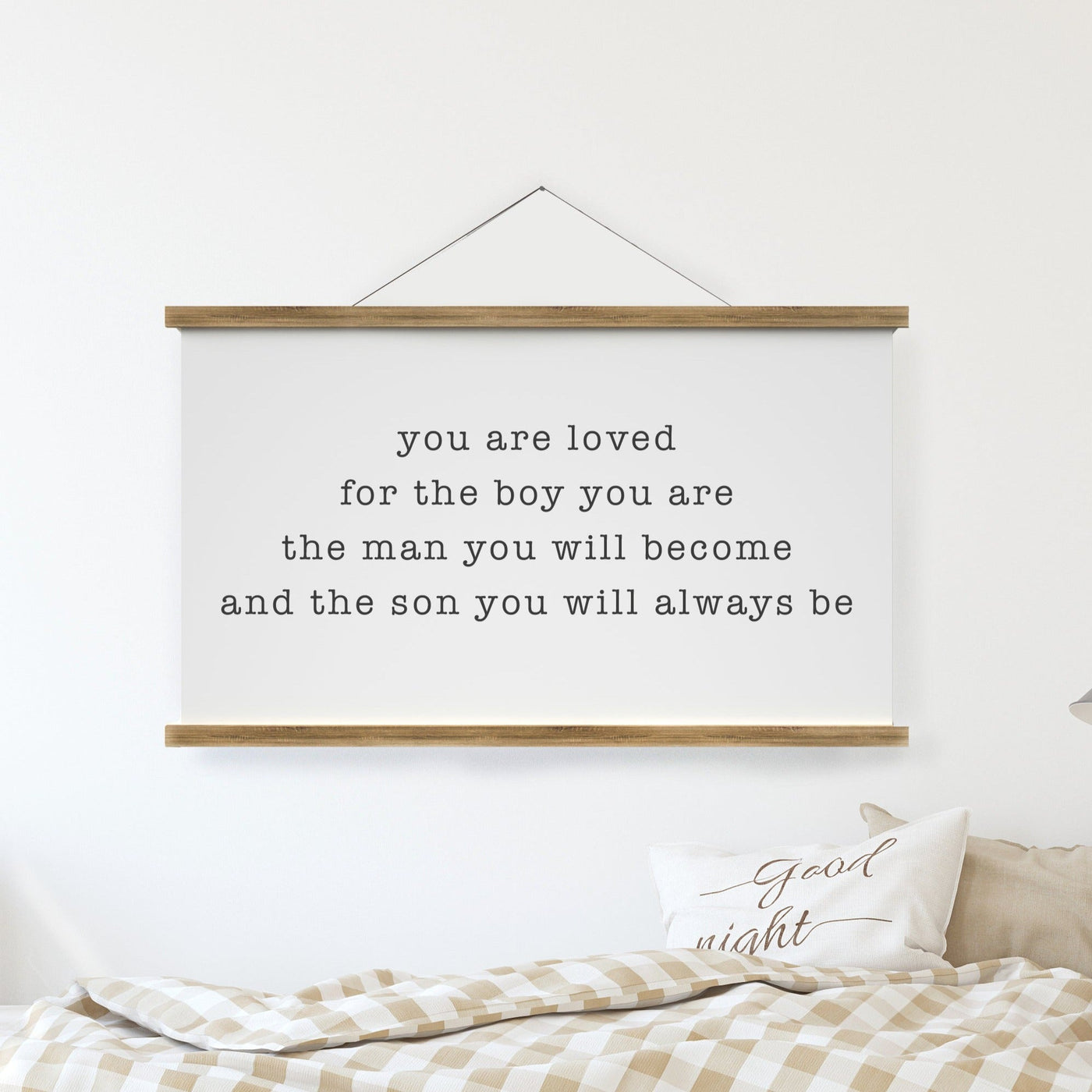 You Are Loved for The Boy You Are Nursery Tapestry Canvas Wall Decor - Mulberry Market Designs