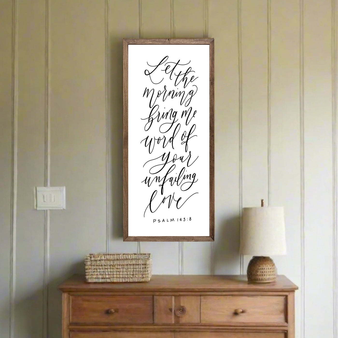 Unfailing Love Psalm 143:8 Wood Framed Sign