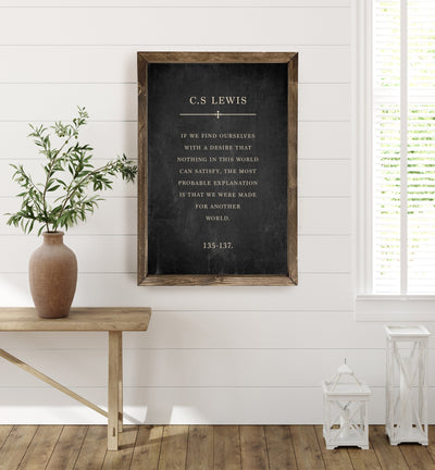 We Were Made For Another World | C.S Lewis Wood Sign - Mulberry Market Designs