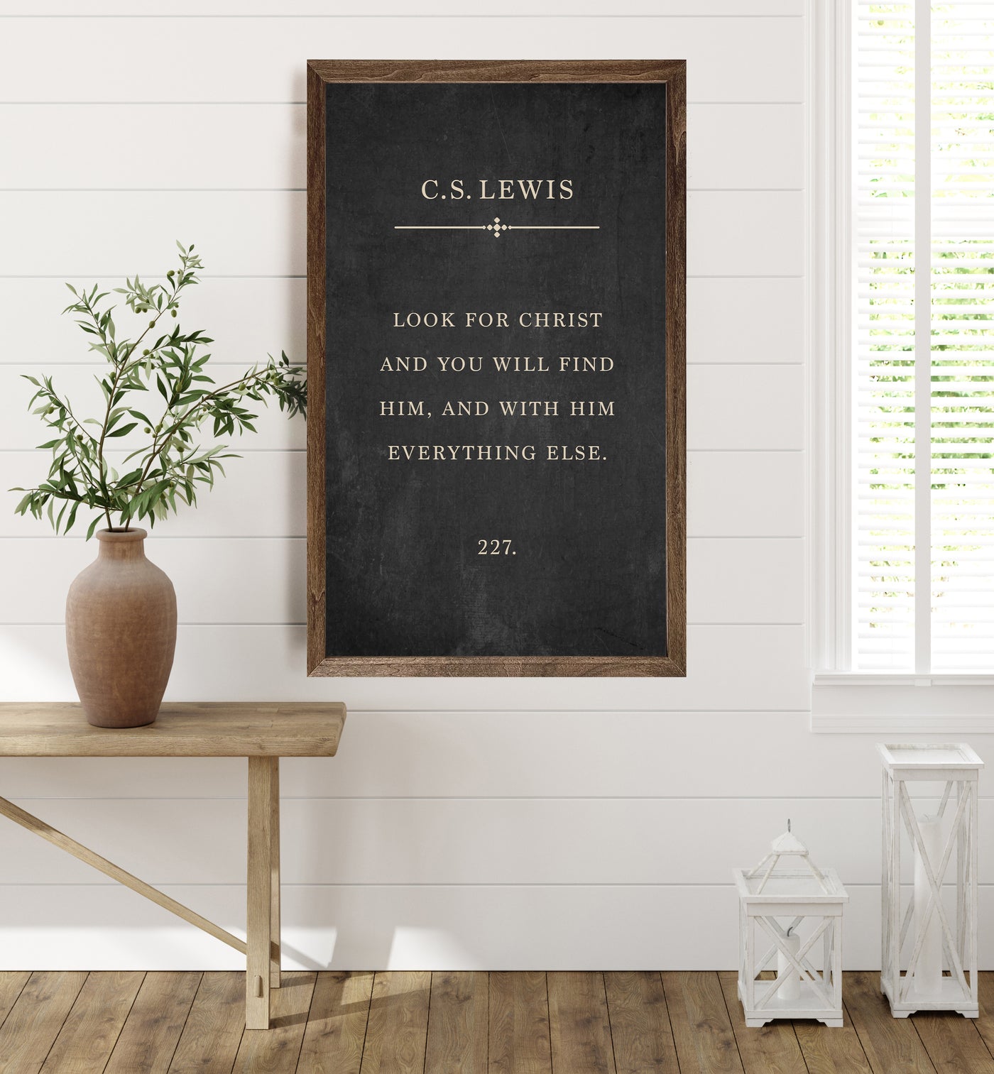 Look for Christ | C.S Lewis Wood Sign