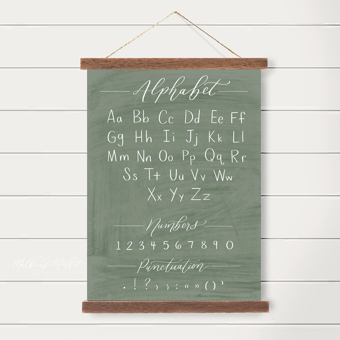 Chalkboard Alphabet Canvas Art Hanging