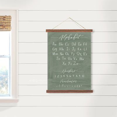 Chalkboard Alphabet Canvas Art Hanging