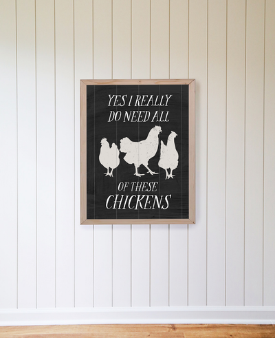 Yes I Do Chickens Wood Framed Sign - Mulberry Market Designs