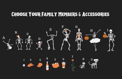 Personalized Skeleton Family Halloween Sign - Mulberry Market Designs