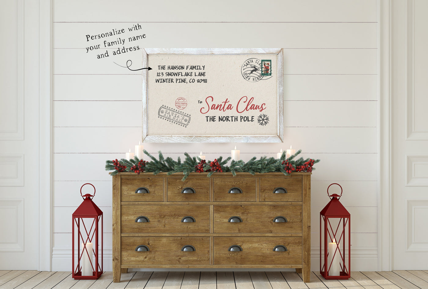 Personalized Letter to Santa Christmas Sign - Mulberry Market Designs