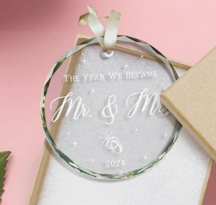 Christmas Ornament Wedding Gift First Married - Mulberry Market Designs