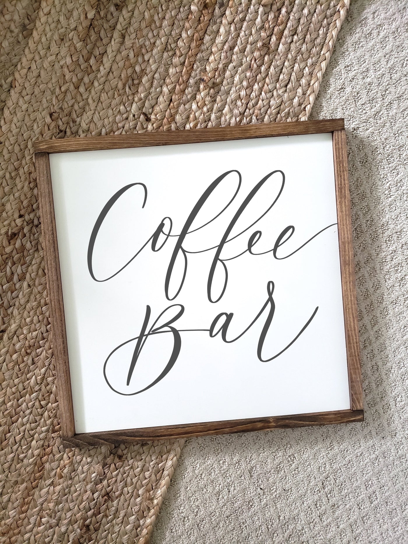 Farmhouse Coffee Bar Sign Wood Framed Sign - Mulberry Market Designs