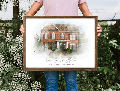 Custom Watercolor House Portrait Art