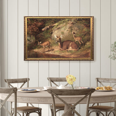 Wooded Fawns Vintage Framed Wall Art - Mulberry Market Designs