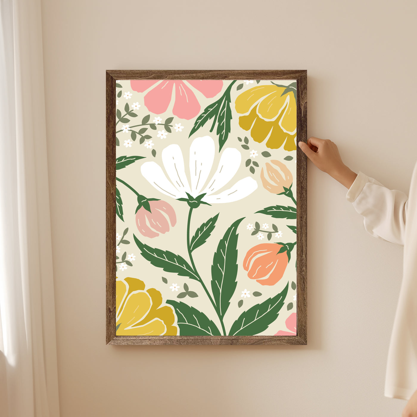 Dancing Daisies Spring Abstract Wall Art