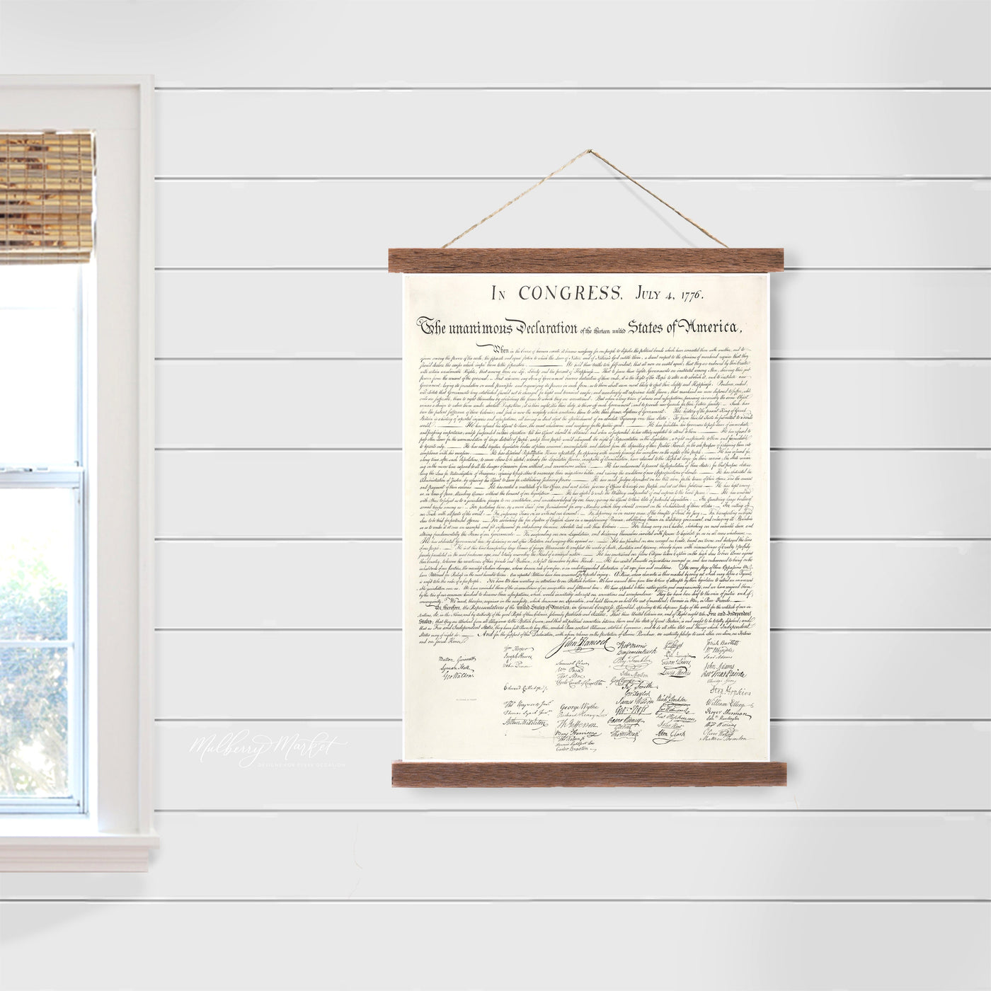 Declaration Of Independence Hanging Canvas Sign