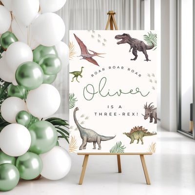 Personalized Dinosaur Birthday Party Sign - Mulberry Market Designs