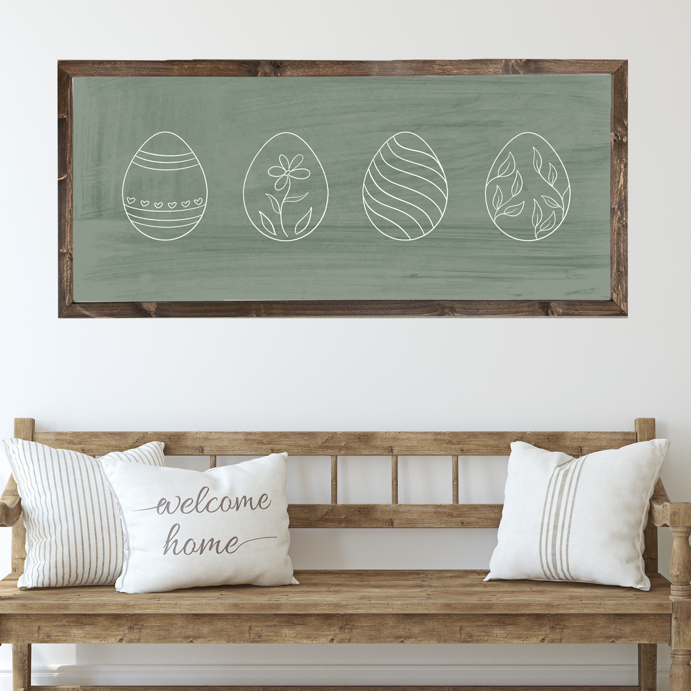 Easter Eggs Wood Framed Sign