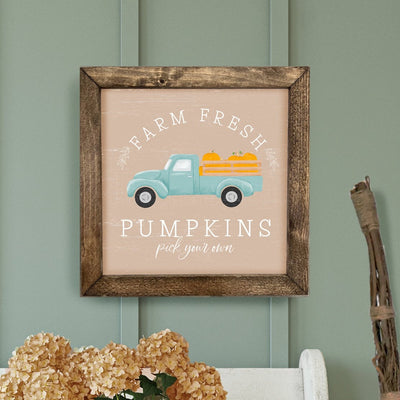 Pumpkins Farm Fresh Wood Fall Sign