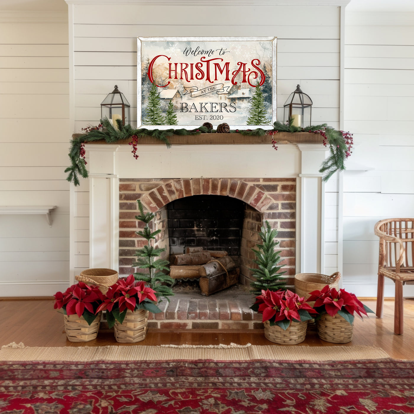 Personalized Welcome Farmhouse Christmas Sign