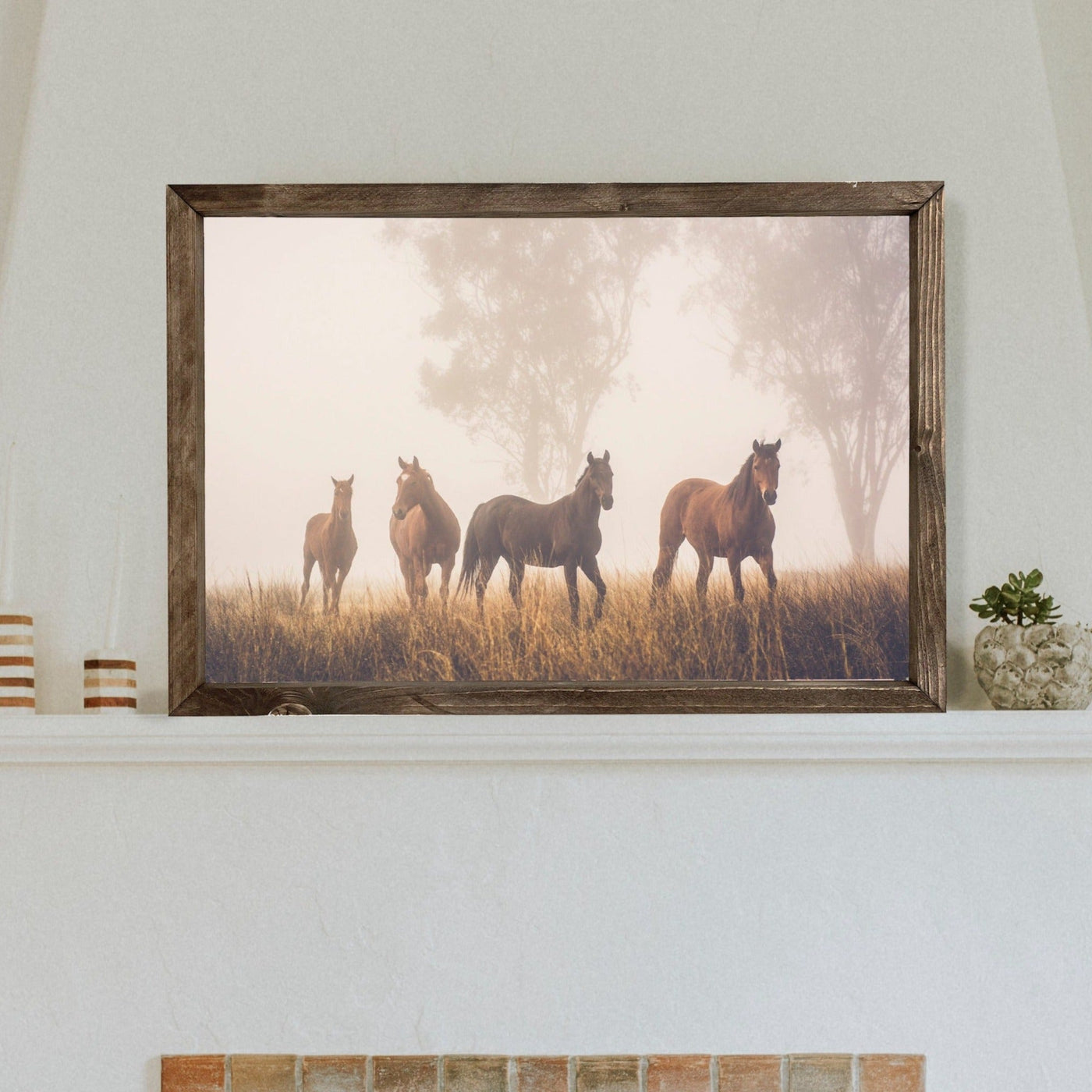 Field of Horses Framed Art Print - Mulberry Market Designs