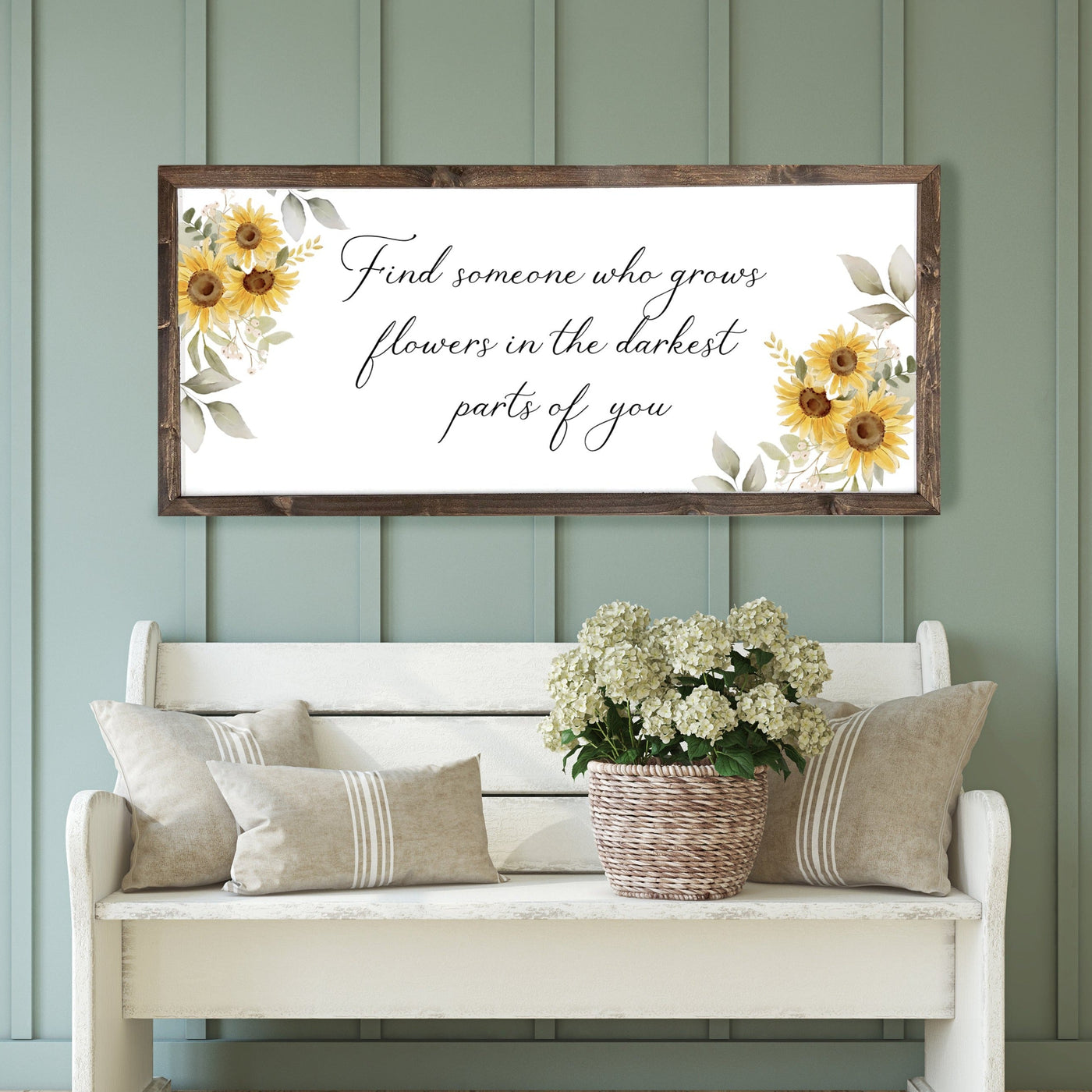 Find Someone Who Grows Flowers In The Darkest Parts Of You Farmhouse Sign - Mulberry Market Designs