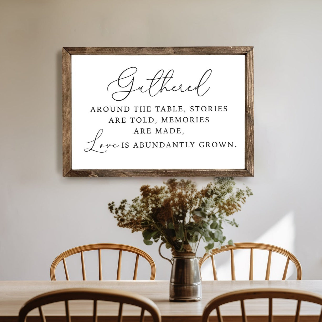 Gathered Around the Table Dining Room Sign - Mulberry Market Designs