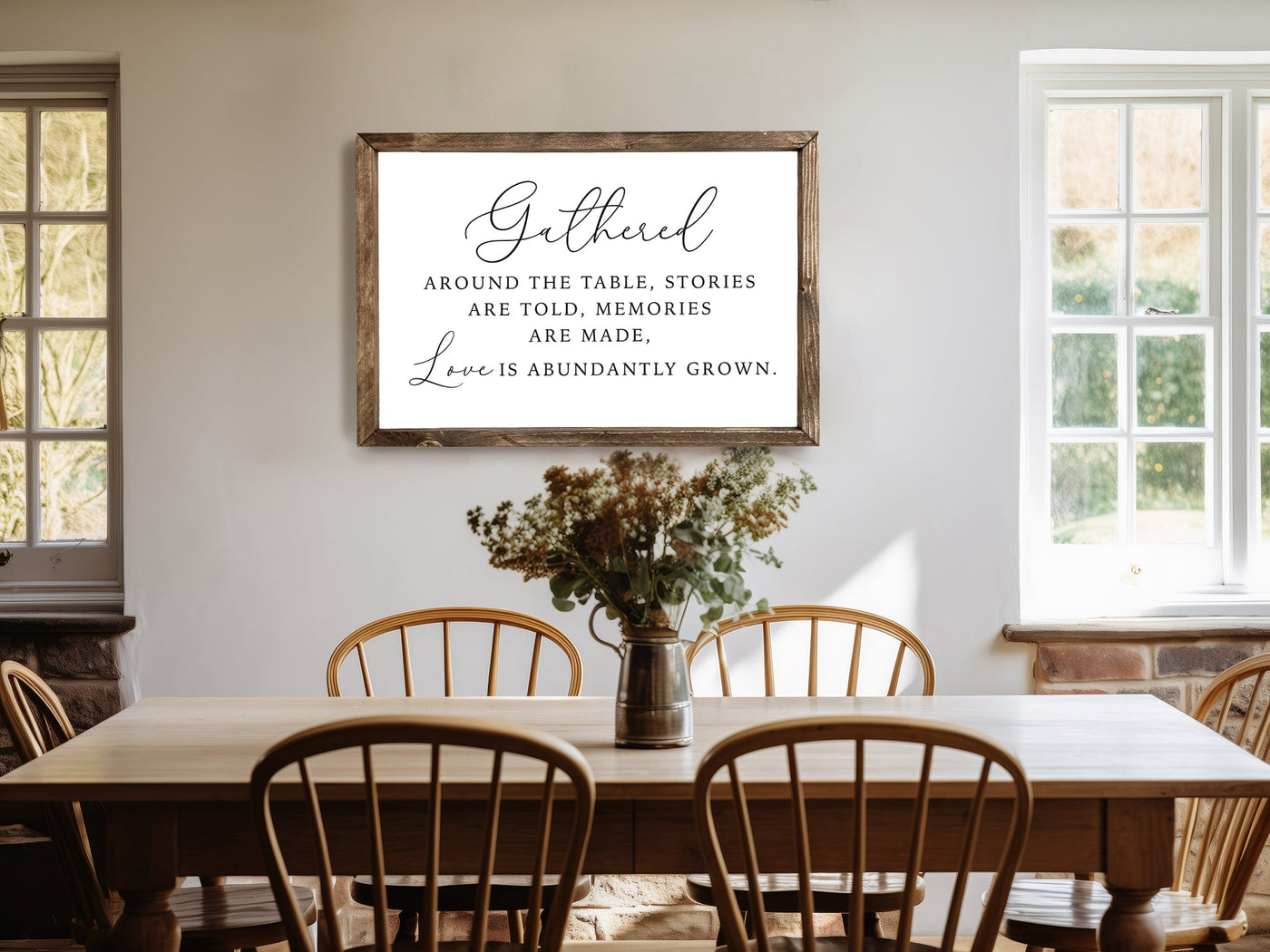 Gathered Around the Table Dining Room Sign - Mulberry Market Designs