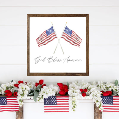 God Bless America 4th of July Farmhouse Sign - Mulberry Market Designs