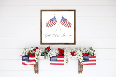 God Bless America 4th of July Farmhouse Sign - Mulberry Market Designs