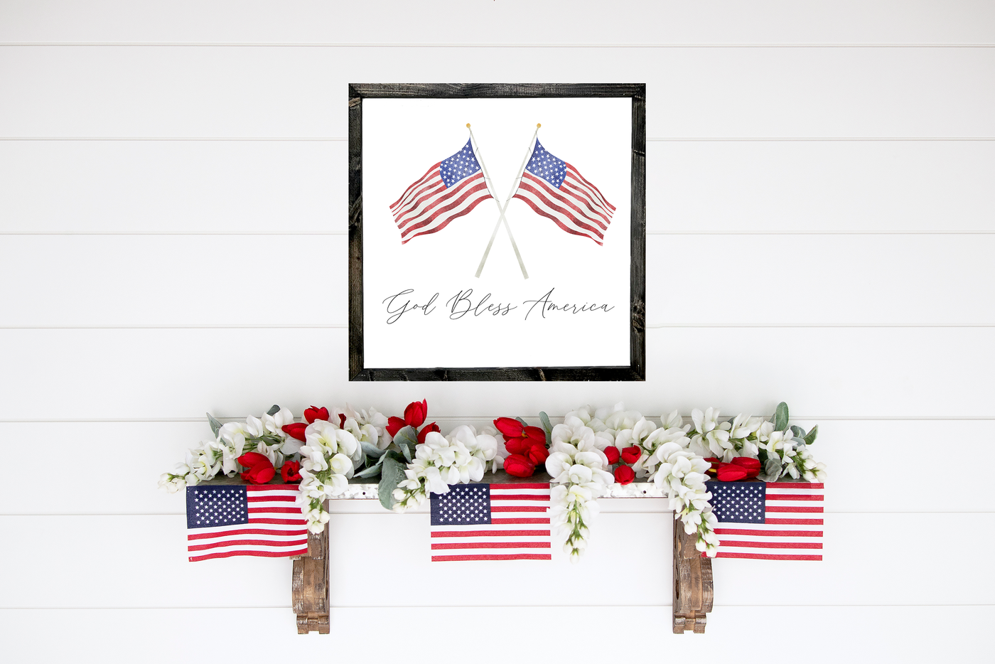 God Bless America 4th of July Farmhouse Sign - Mulberry Market Designs