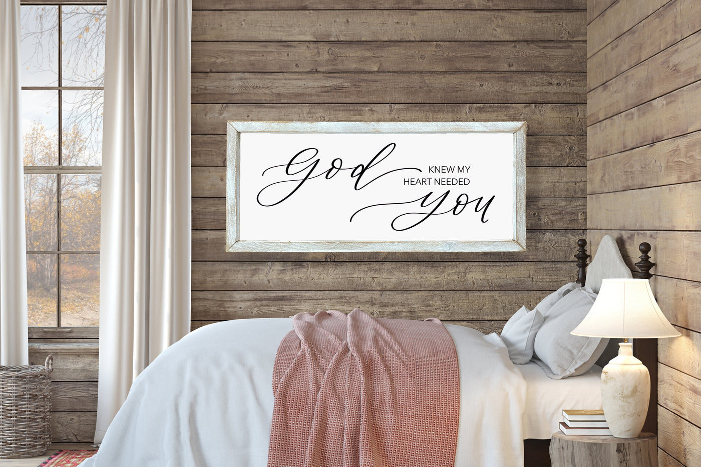 God Knew My Heart Needed You | Wood Framed Sign - Mulberry Market Designs