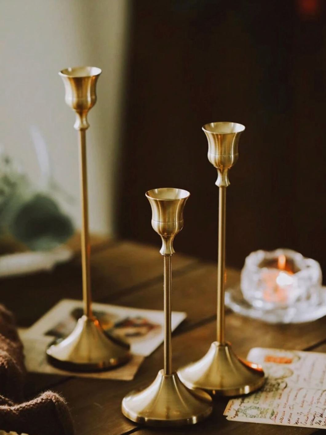 Gold Taper Candle Holder Set - Mulberry Market Designs