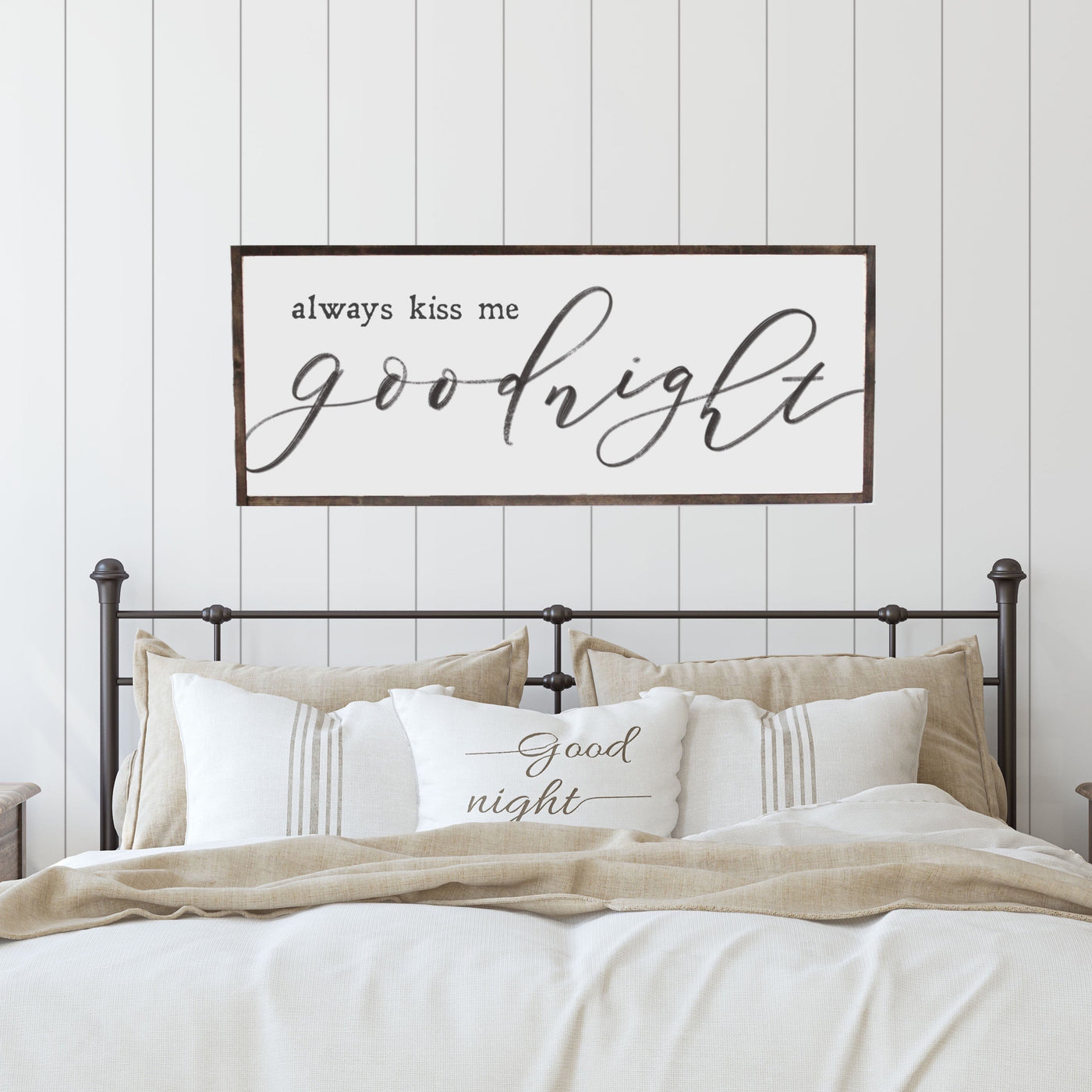 Always Kiss Me Goodnight Sign - Mulberry Market Designs