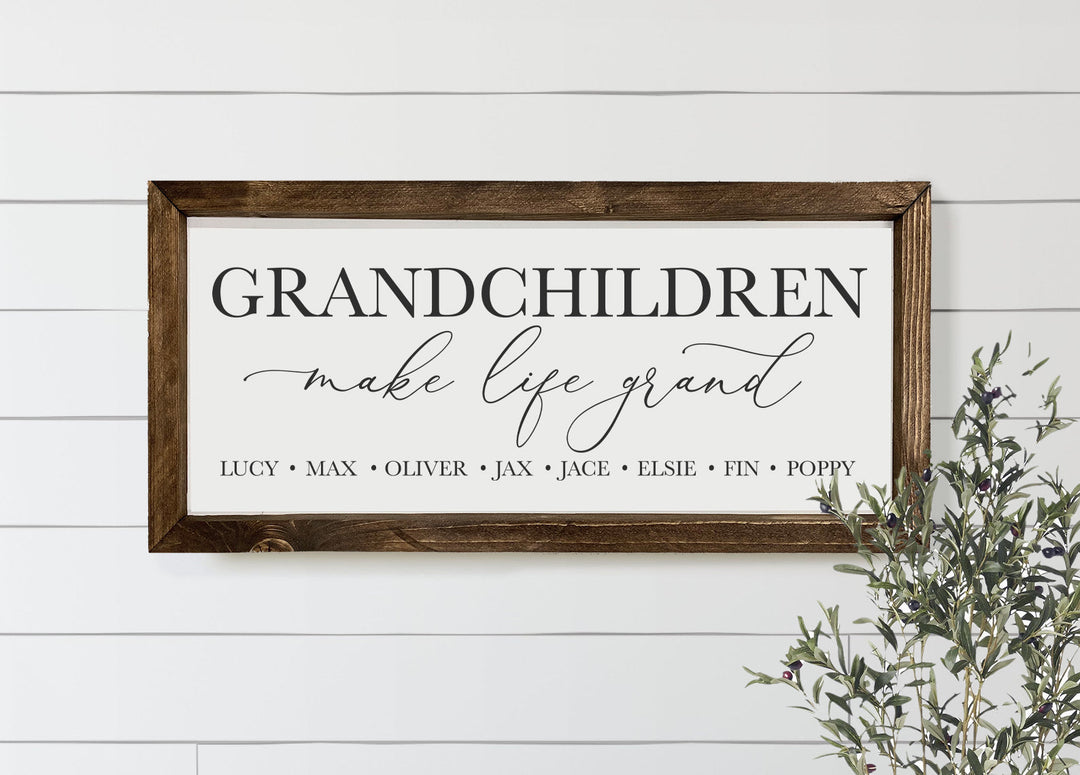 Grandparents Sign, Grandchildren's Sign, Grandchildren's Name Sign, Rustic Grandparent's Sign, store Family Name Sign