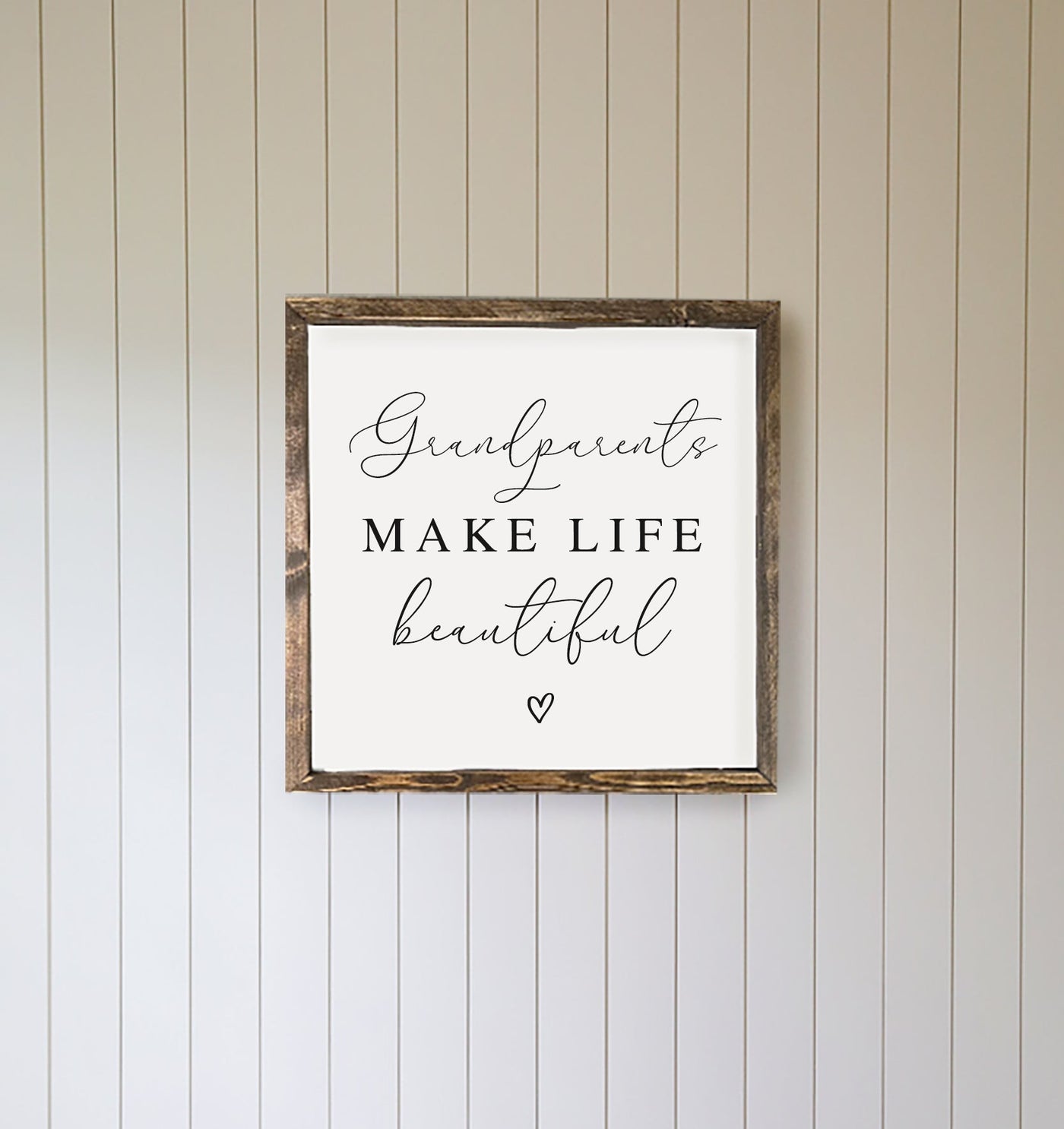 Grandparents Make Life Beautiful Wood Wall Art - Mulberry Market Designs