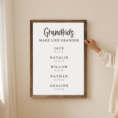 Personalized Grandkids Make Life Grand Sign