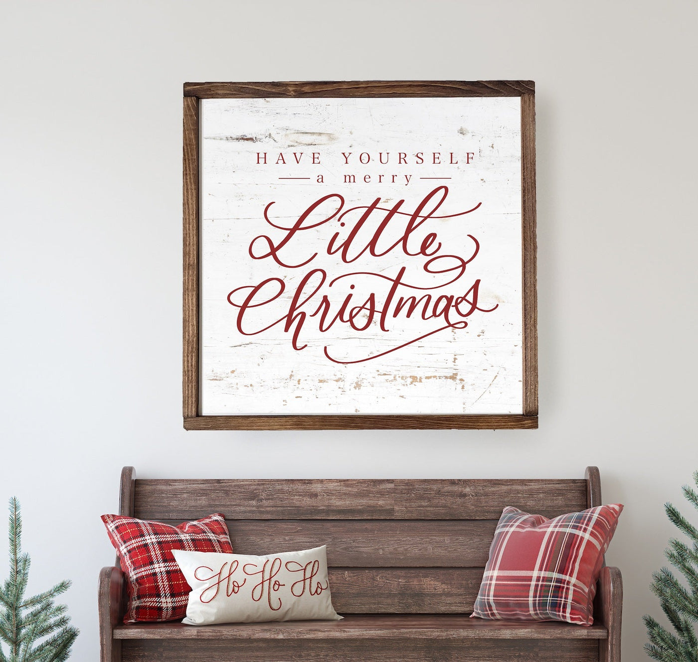 Christmas Sign, Have Yourself A Merry Little Christmas Wood Framed Sign - Mulberry Market Designs