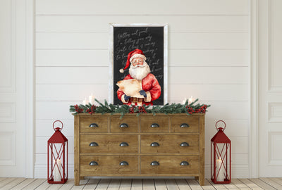 Hes Making A List Santa Christmas Sign Wood Framed Sign