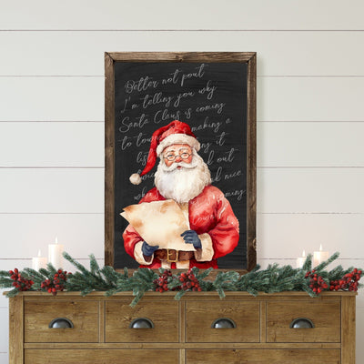 He's Making A List Santa Christmas Sign - Mulberry Market Designs