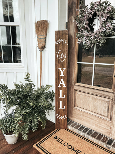 Hey Yall Wood Porch Welcome Sign