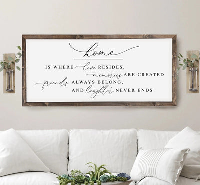 Home Is Where Love Resides Wood Sign - Mulberry Market Designs