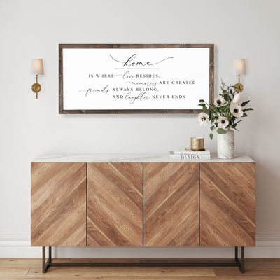 Home Is Where Love Resides Wood Sign - Mulberry Market Designs