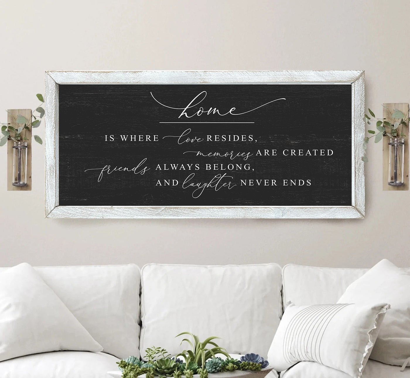 Home Is Where Love Resides Wood Sign Rustic Black - Mulberry Market Designs