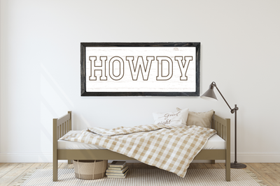 Howdy Wood Framed Sign Wood Framed Sign