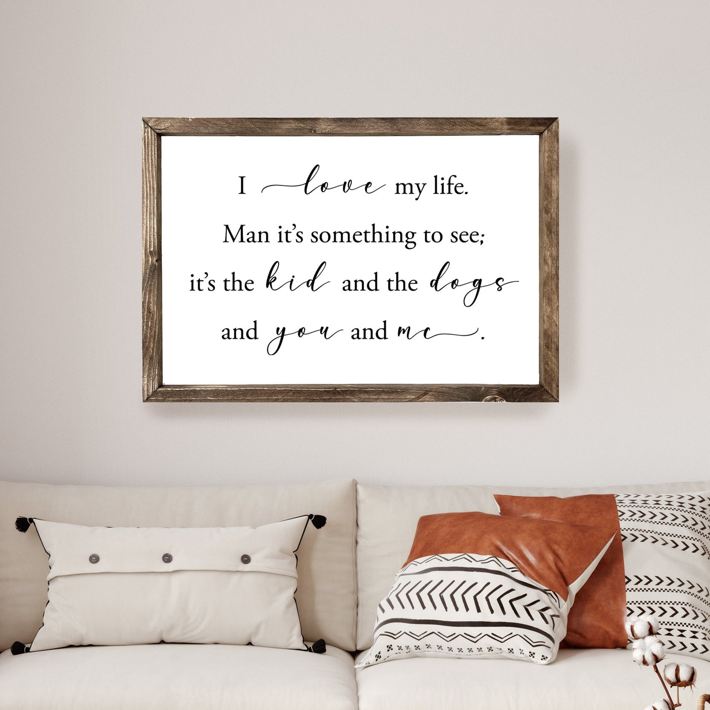 I Love My Life Wood Farmhouse Sign | A Simple Song Wood Framed Sign