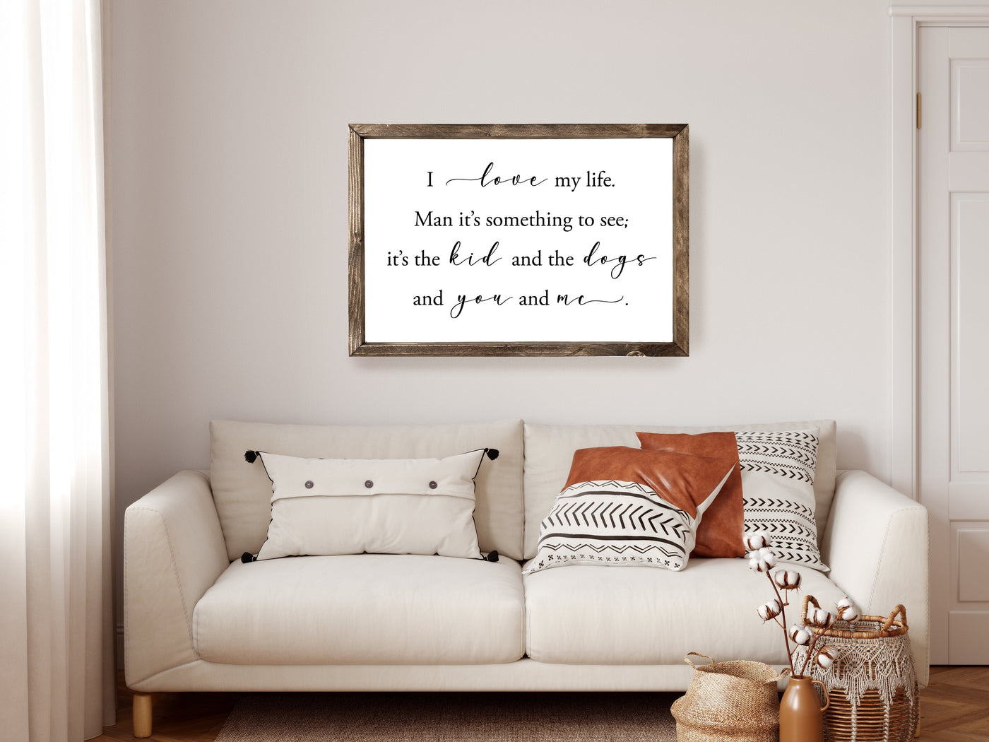 I Love My Life Wood Farmhouse Sign | A Simple Song Lyrics Sign - Mulberry Market Designs